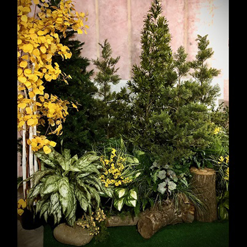 Large Rent-A-Woods grouping idea - Artificial Trees & Floor Plants - Large artificial forest grouping for rent Minneapolis